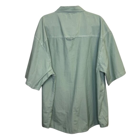 Akademiks Mens Green Plaid Button-Up Shirt Size 5XL Short Sleeve Big & Tall - Picture 2 of 8